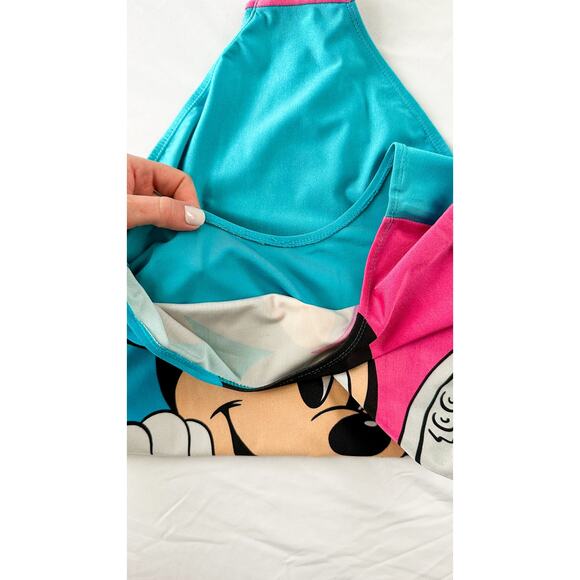 Vintage 90s Disney Mickey Mouse Blue Pink Exercise Jazzercise Leotard One Piece - Picture 10 of 15